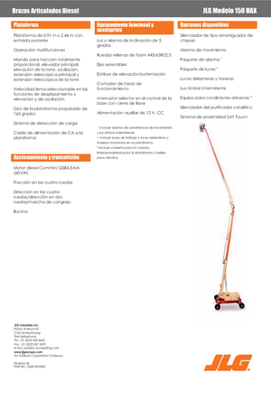 Kołowe przegubowe podnośniki koszowe JLG 150HAX 4x4x4