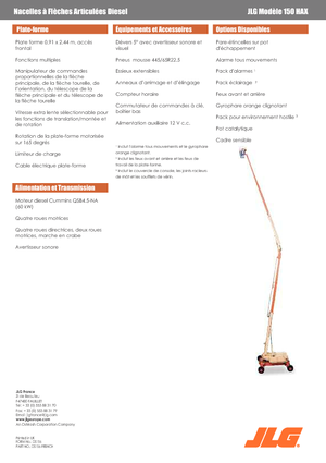 Kołowe przegubowe podnośniki koszowe JLG 150HAX 4x4x4