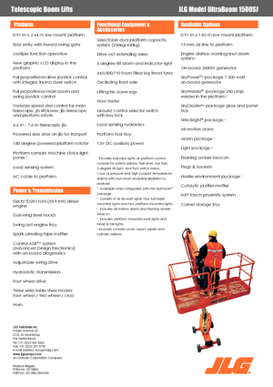 Kołowe teleskopowe platformy robocze JLG 1500SJ