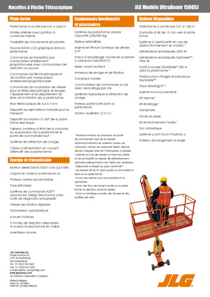 Kołowe teleskopowe platformy robocze JLG 1500SJ