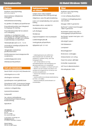 Kołowe teleskopowe platformy robocze JLG 1500SJ