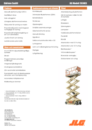 Kołowe podnośniki nożycowe JLG 2630 ES