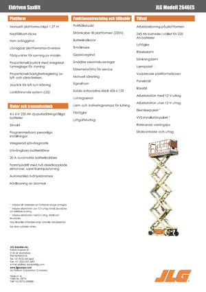 Kołowe podnośniki nożycowe JLG 2646ES