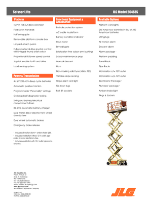 Kołowe podnośniki nożycowe JLG 2646ES