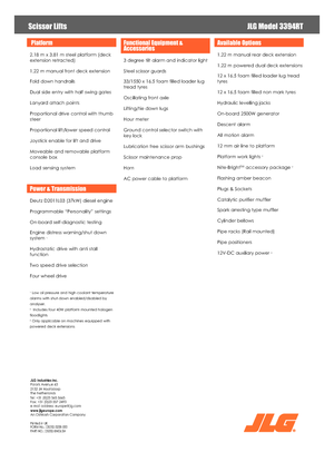 Kołowe podnośniki nożycowe JLG 3394RT