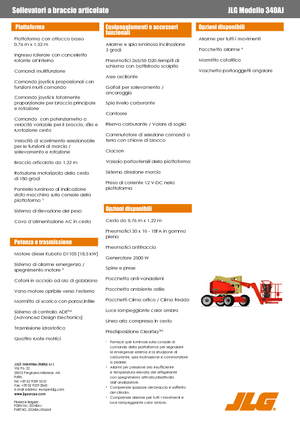 Kołowe przegubowe podnośniki koszowe JLG 340AJ