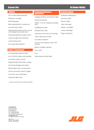 Kołowe podnośniki nożycowe JLG 4069LE