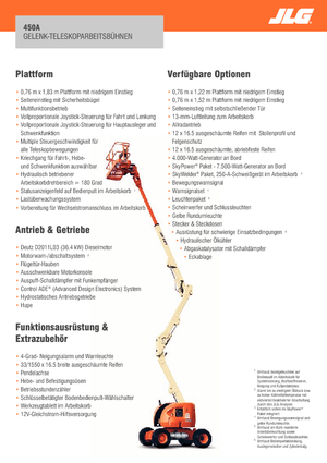 Kołowe przegubowe podnośniki koszowe JLG 450A Serie II