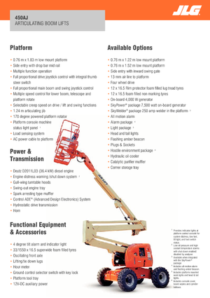 Kołowe przegubowe podnośniki koszowe JLG 450AJ