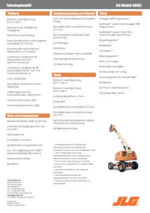Kołowe teleskopowe platformy robocze JLG 460 SJ
