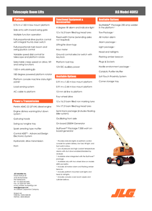 Kołowe teleskopowe platformy robocze JLG 460 SJ