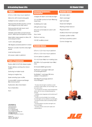 Kołowe przegubowe podnośniki koszowe JLG 510 AJ