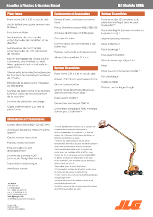 Kołowe przegubowe podnośniki koszowe JLG 600A