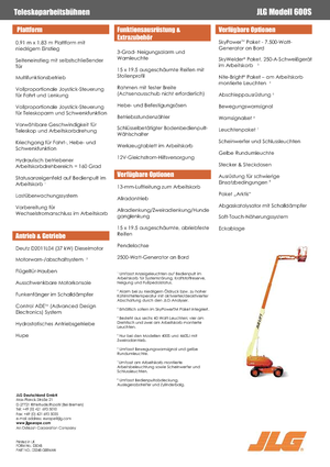 Kołowe teleskopowe platformy robocze JLG 600S
