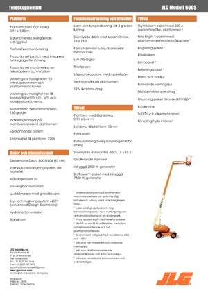 Kołowe teleskopowe platformy robocze JLG 600S