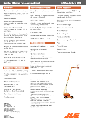 Kołowe teleskopowe platformy robocze JLG 600S