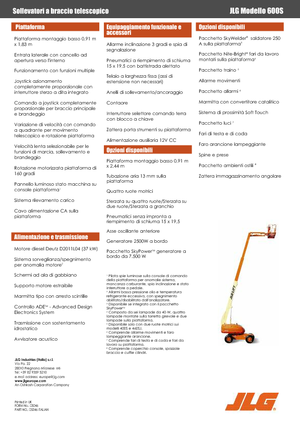 Kołowe teleskopowe platformy robocze JLG 600S