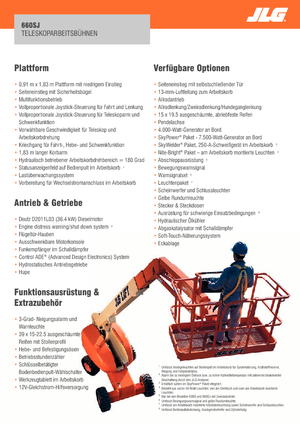 Kołowe teleskopowe platformy robocze JLG 660SJ
