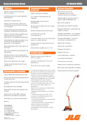 Kołowe przegubowe podnośniki koszowe JLG 800AJ