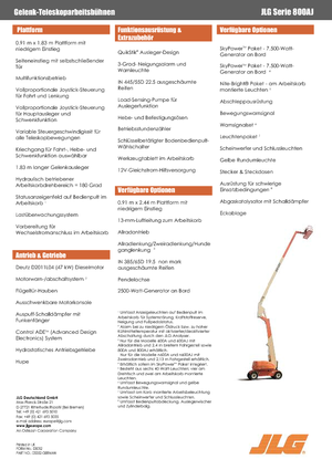 Kołowe przegubowe podnośniki koszowe JLG 800AJ