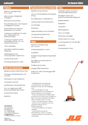 Kołowe przegubowe podnośniki koszowe JLG 800AJ