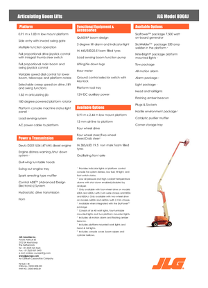 Kołowe przegubowe podnośniki koszowe JLG 800AJ