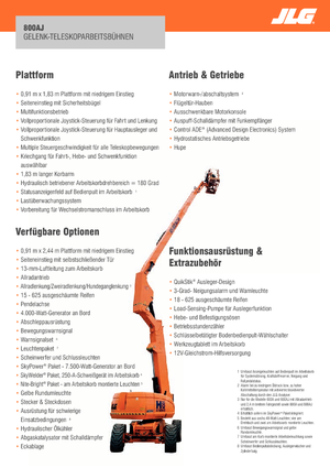 Kołowe przegubowe podnośniki koszowe JLG 800AJ