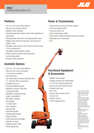 Kołowe przegubowe podnośniki koszowe JLG 800AJ