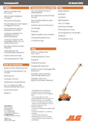 Kołowe teleskopowe platformy robocze JLG 800S