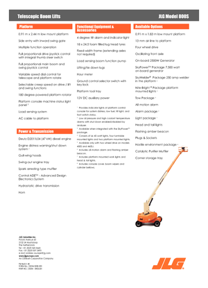 Kołowe teleskopowe platformy robocze JLG 800S