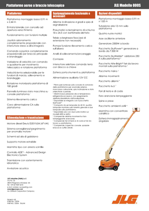Kołowe teleskopowe platformy robocze JLG 800S