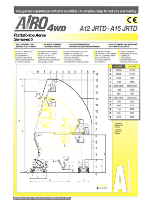 Kołowe przegubowe podnośniki koszowe AIRO A 12 JRTD