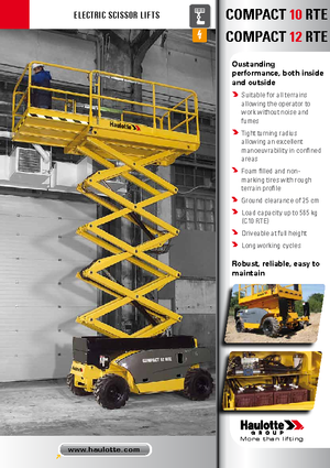 Kołowe podnośniki nożycowe Haulotte Compact 10 RTE