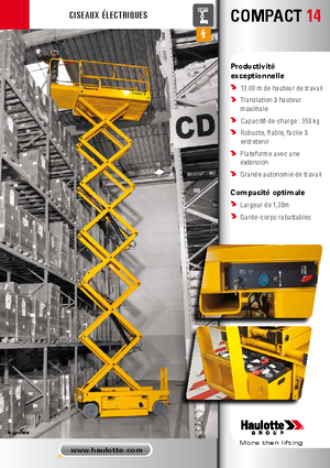 Kołowe podnośniki nożycowe Haulotte Compact 14