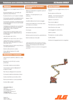 Kołowe przegubowe podnośniki koszowe JLG E400AJP