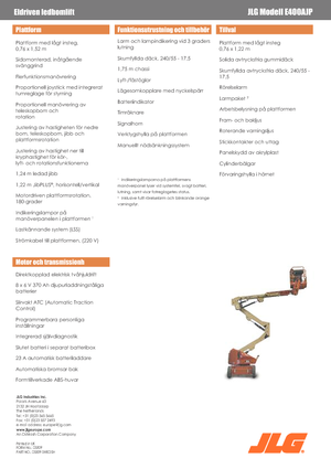 Kołowe przegubowe podnośniki koszowe JLG E400AJP