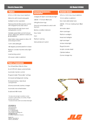 Kołowe przegubowe podnośniki koszowe JLG E450AJ