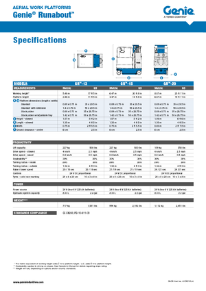 Kołowe teleskopowe platformy robocze Genie GR-20 Runabout