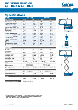 Kołowe podnośniki nożycowe Genie GS-1532