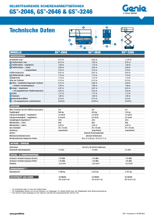 Kołowe podnośniki nożycowe Genie GS-3246