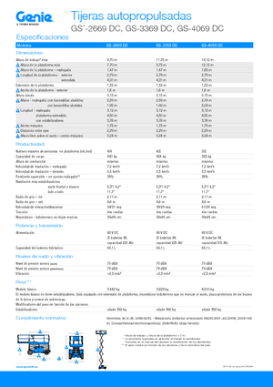 Kołowe podnośniki nożycowe Genie GS-3369 DC