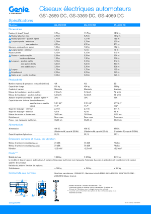 Kołowe podnośniki nożycowe Genie GS-3369 DC