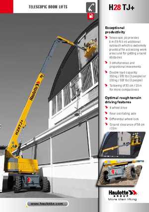 Kołowe teleskopowe platformy robocze Haulotte H 28 TJ +