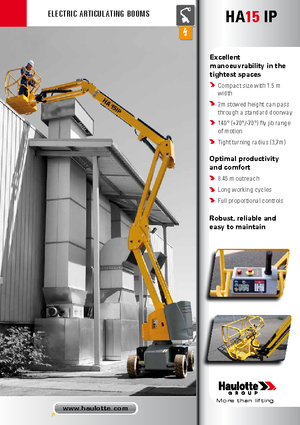 Kołowe przegubowe podnośniki koszowe Haulotte HA15 IP