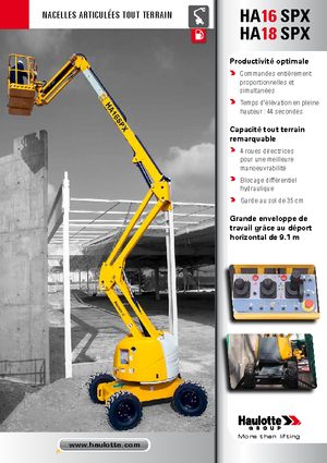 Kołowe przegubowe podnośniki koszowe Haulotte HA 16 SPX