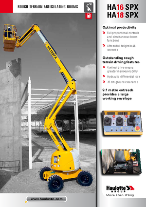 Kołowe przegubowe podnośniki koszowe Haulotte HA 16 SPX