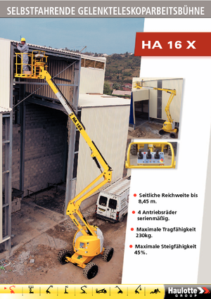 Kołowe przegubowe podnośniki koszowe Haulotte HA 16 X