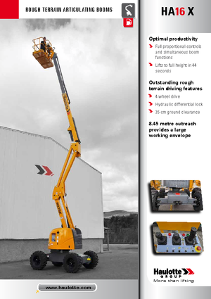 Kołowe przegubowe podnośniki koszowe Haulotte HA 16 X