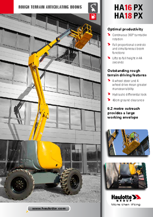 Kołowe przegubowe podnośniki koszowe Haulotte HA 16 PX