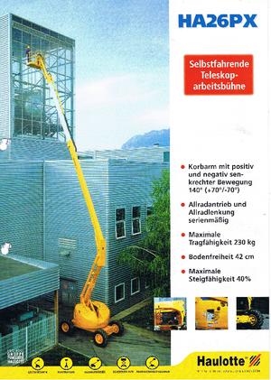 Kołowe przegubowe podnośniki koszowe Haulotte HA 26 PX